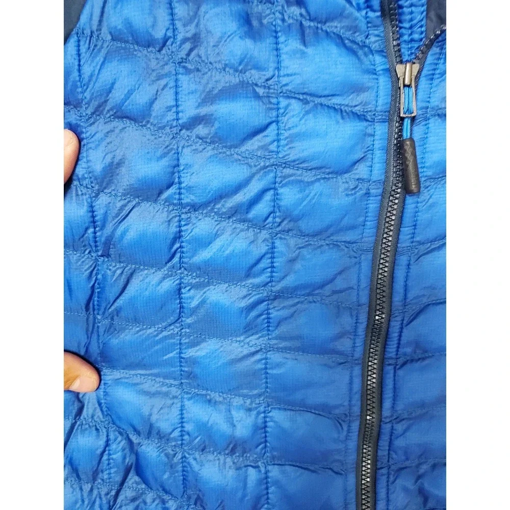 The North Face Jacket Mens Small Thermoball Hybrid Hoodie Blue Full Zip Outdoor